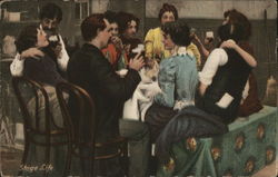 Actors Partying After Play - Stage Life Theatre Postcard Postcard