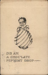 Dis Am A Choc'late Pep'mint Drop - Child Eating Candy Black Americana Postcard Postcard