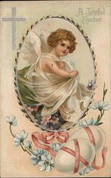 A Joyful Easter with Angel With Angels Postcard Postcard