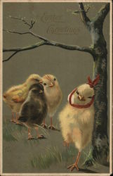 Easter Greetings with Chicks Postcard