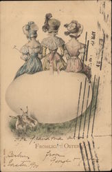 Frohliche Ostern! Eggs Postcard Postcard