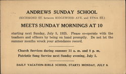 Andrews Sunday School Postcard