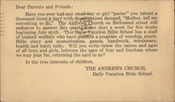 Vacation Bible School Postcard