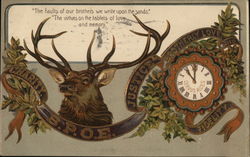 B.P.O.E. - Motto and moose head Elks Club Postcard Postcard