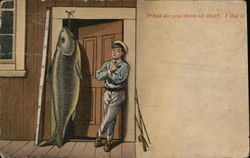 Six foot tall fish Exaggeration Postcard Postcard