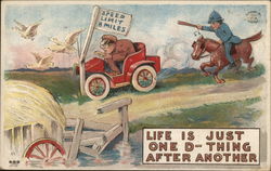 Life is Just One D Thing After Another with Police Chase Postcard