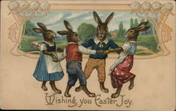 Wishing you Easter Joy. With Bunnies Postcard Postcard