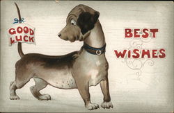 Best Wishes with Good Luck Dog Dogs Postcard Postcard