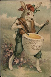 A Bright and Happy Easter - Bunny with "Egg" Drum Postcard