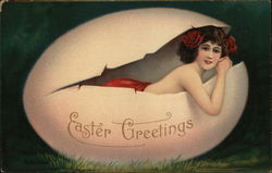 Easter Greetings Eggs Postcard Postcard