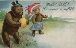 Dressed Bears Postcard Postcard