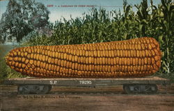 A Cartload of Corn Exaggeration Postcard Postcard