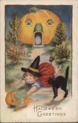 Halloween Greetings Postcard Postcard