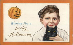 Wishing You A Lucky Halloween Postcard Postcard