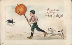 Wishing You a Jolly Halloween Postcard