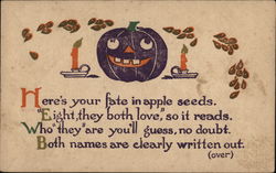 Fate in Apple Seeds Halloween Postcard Postcard