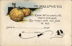 Halloween Party Invitation Postcard