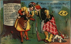 "Where did You Catch Him, Mag?", 1908 Leap Year Postcard