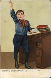 Young Boy Raising Hand Schools & Education Postcard Postcard