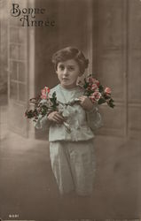 Little boy holding flowers Postcard