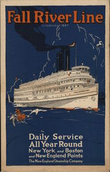 Fall River Line Steamers Postcard Postcard