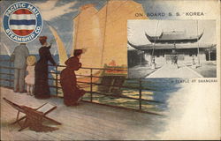 On Board S. S. Korea Postcard