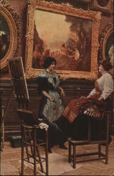 Female Artist with Female Model Postcard