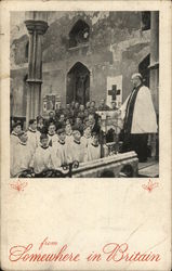 Choir Boys sing for Soldiers Religious Postcard Postcard