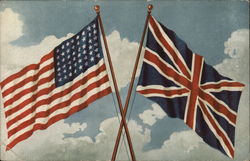 Stars and Strips and Union Jack Flags Postcard Postcard