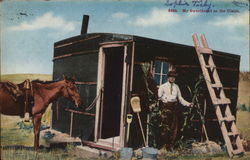 Man Staking a Mining Claim Postcard