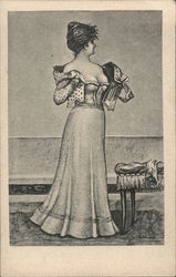 Woman Undressing Postcard