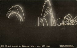 Night Scene on the British Front. July 1st 1916 Postcard