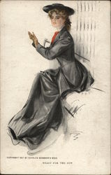 Woman in Dark Dress Postcard