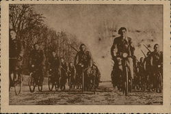 Soldiers on bicycles Postcard