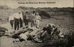 Viewing the Slain on a Mexican Battlefield, Mexican Revolution Military Postcard Postcard Postcard