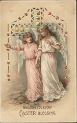 Wishing you every Easter Blessing with Angels Postcard