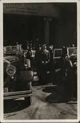 Adolf Hitler in front of Hotel Bube Postcard