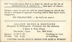 Allied Shoes and Services Postcard