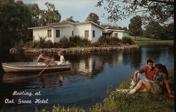 Boating at romantic Oak Grove Hotel and Motel Colony East Stroudsburg, PA Postcard Postcard Postcard