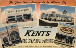 Kent's Restaurants Atlantic City, NJ Postcard Postcard Postcard