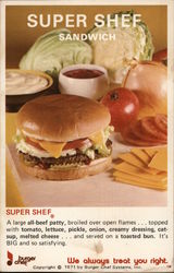 1971 Super Shef Sandwich by Burger Chef Systems Modern (1970's to Present) Postcard Postcard Postcard