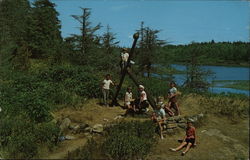 Happy Children Climb the Anchor at Hermit Island Camp Grounds Postcard