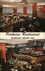 Parkview Restaurant, Riverdale Motor Inn Postcard