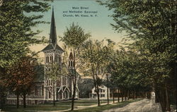 Main Street and Methodist Episcopal Church Postcard