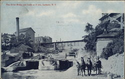 Pine Street Bridge and Locks as it was Lockport, NY Postcard Postcard Postcard