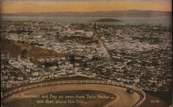 San Francisco Bay, as seen from Twin Peaks California Postcard Postcard Postcard