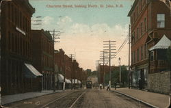 Charlotte Street, Looking North Saint John, NB Canada New Brunswick Postcard Postcard Postcard