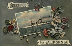 Greetings from California - USS Connecticut Postcard