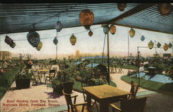 Roof Garden from Tea Room, Nortonia Hotel Portland, OR Postcard Postcard Postcard