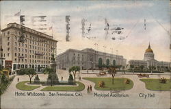 Hotel Whitcomb, Municipal Auditorium, City Hall Postcard